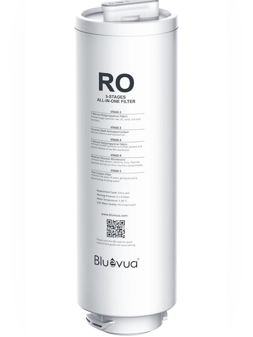 Bluevua Reverse Osmosis System Countertop RO100ROPOT Lite Replacement Filter OB